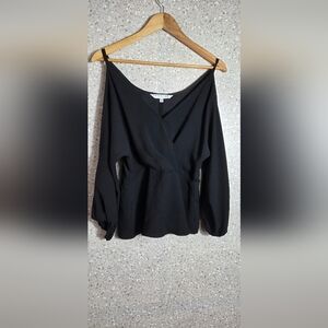 Trina Turk Black Off-Shoulder Blouse